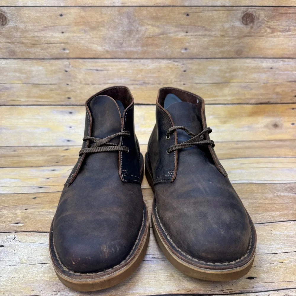 Clarks Bushacre 3 Mens Size 10 M Dark Brown Beewax Leather Chukka Desert Boots